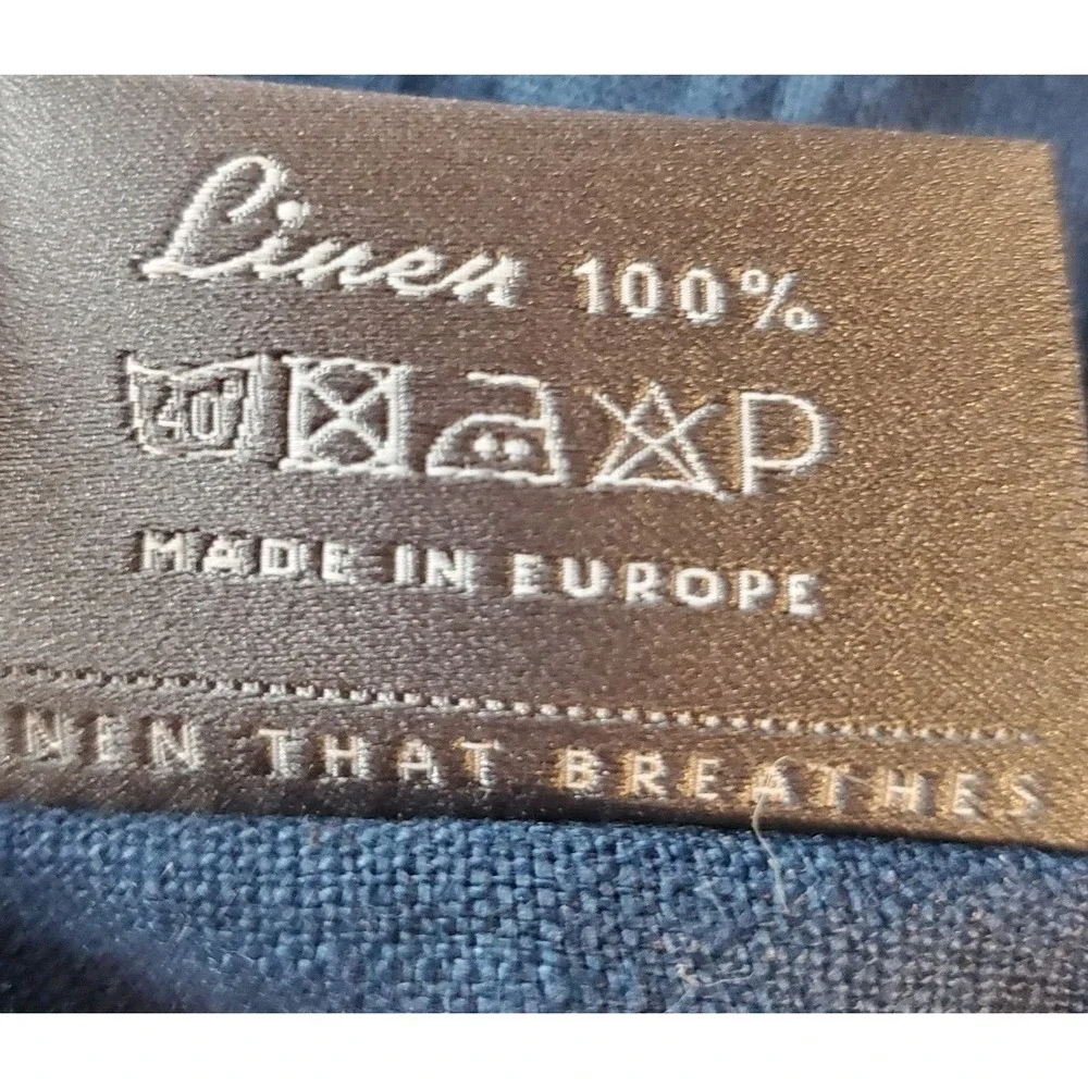 Sand‎ Snow 100% Linen Curtain 2 Panels Europe Made Light Filtering Harbour Blue